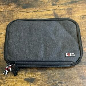 BUBM Double Layer Med Travel Gear Organizer Electronics Accessories Bag In Black